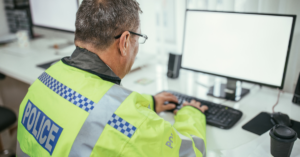 Police Officer at Desk